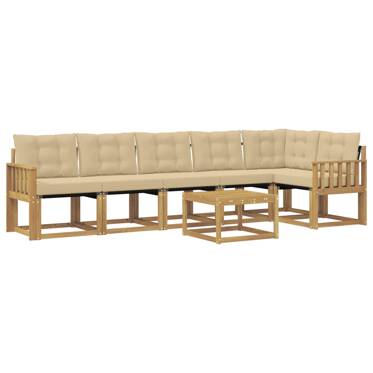 Set vanjskih sofa 7 kom. Bijela i bež