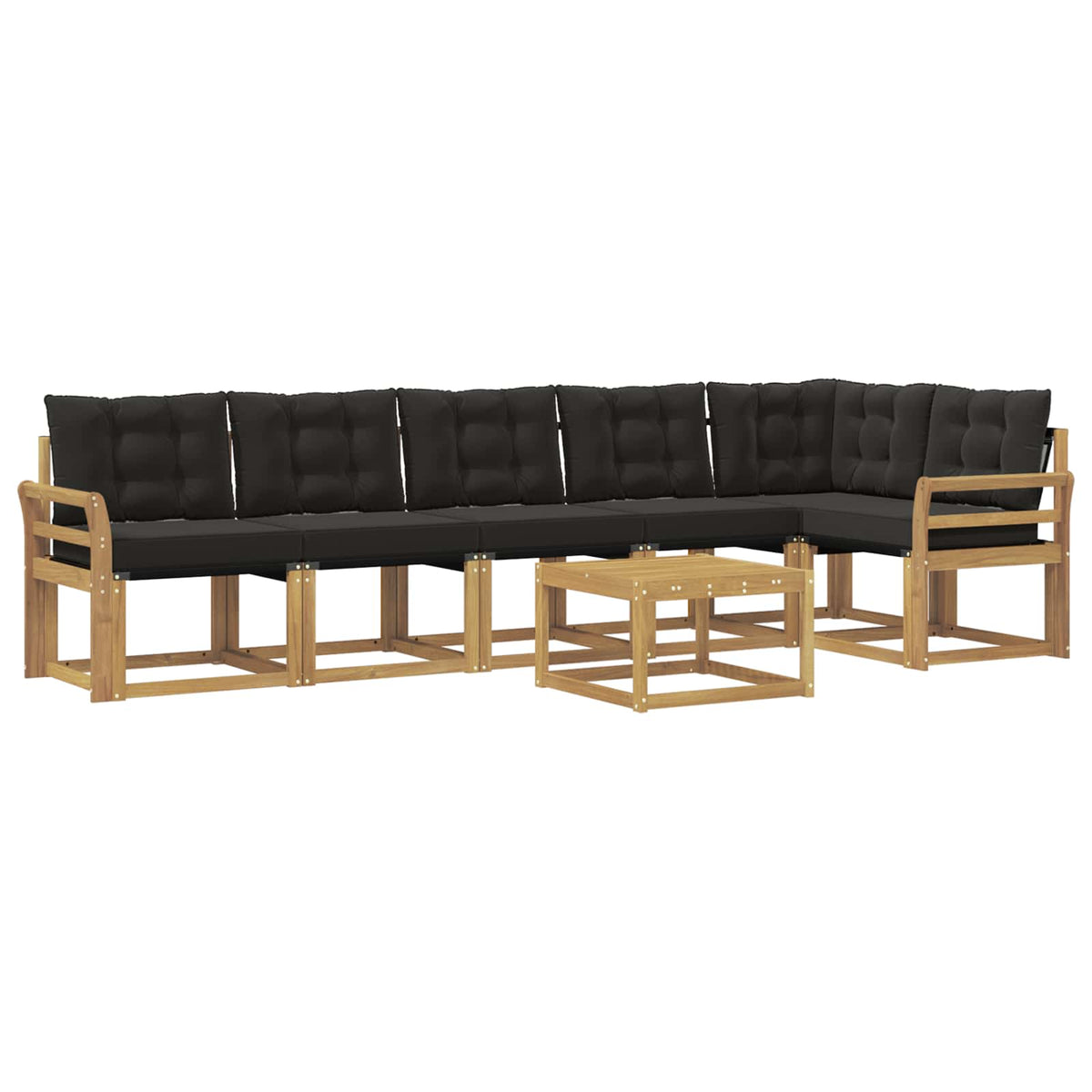Set vanjskih sofa 7 kom. Bijela i crna