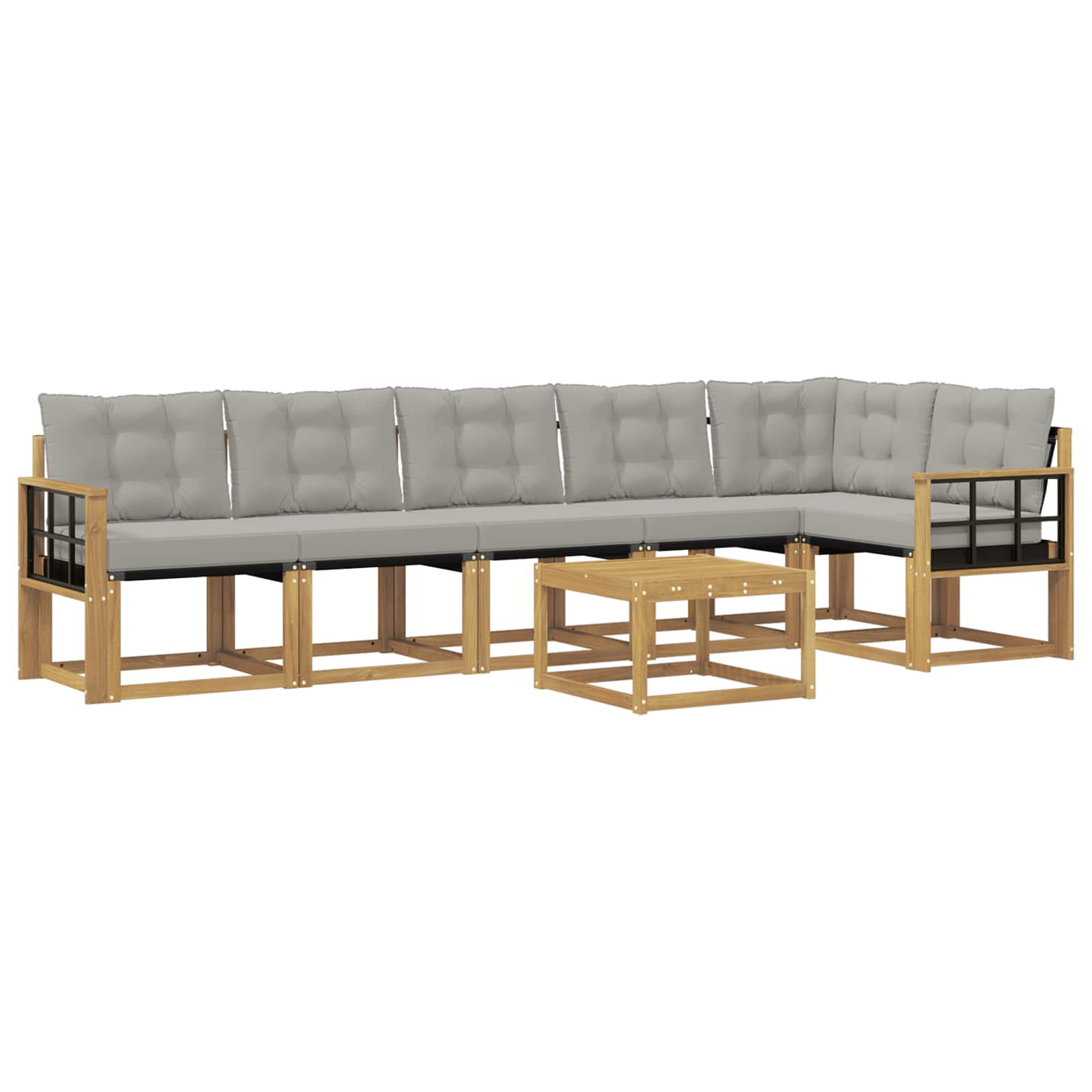 Set vanjskih sofa 7 kom. Bijela i svjetlosiva
