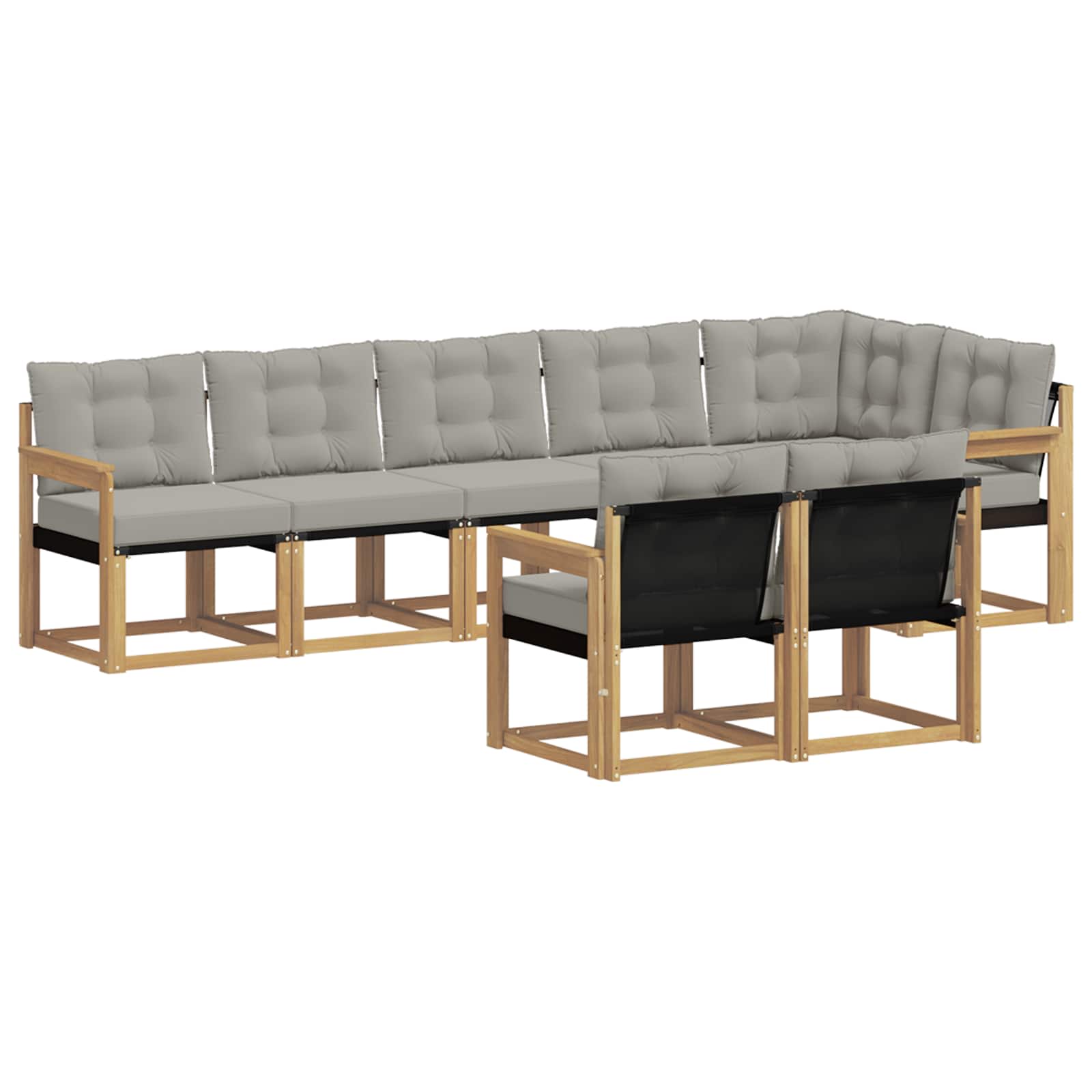 Set vanjskih sofa s jastukom 8 pcs Bijela i svjetlosiva