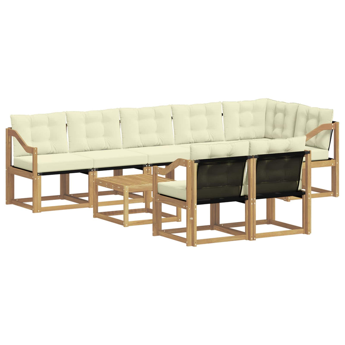 Set vanjskih sofa 9 kom. Bijela i krem