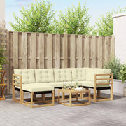 Set vanjskih sofa 7 kom. Bijela i krem