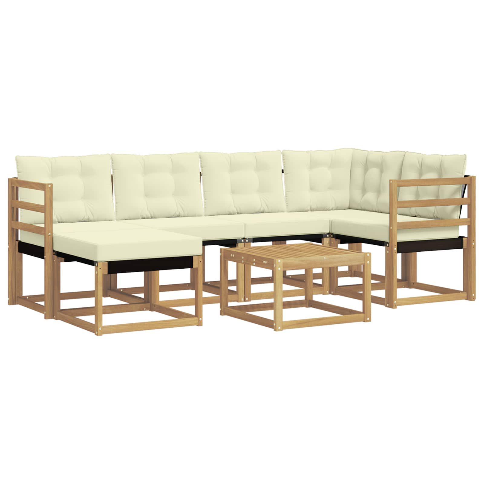 Set vanjskih sofa 7 kom. Bijela i krem