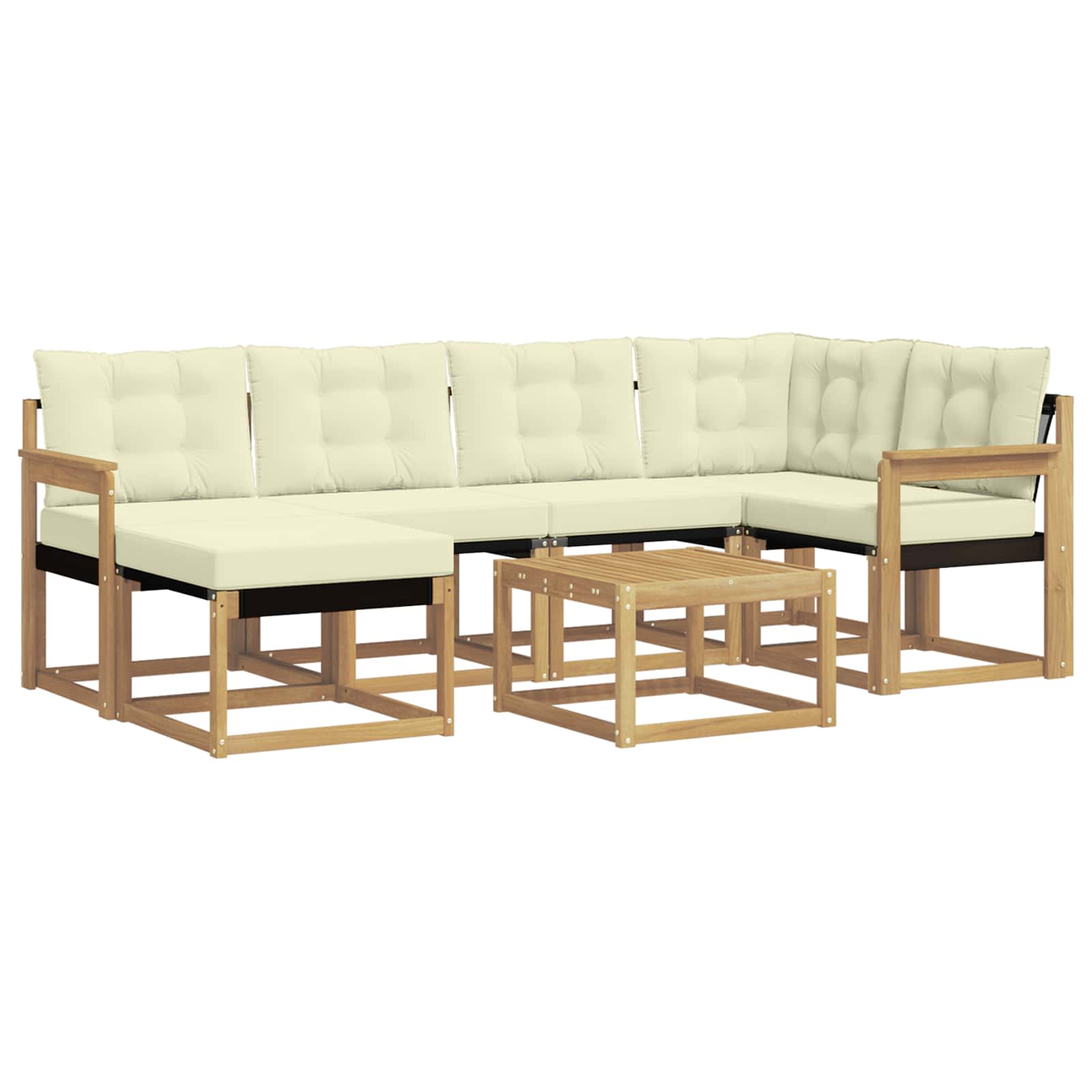 Set vanjskih sofa 7 kom. Bijela i krem