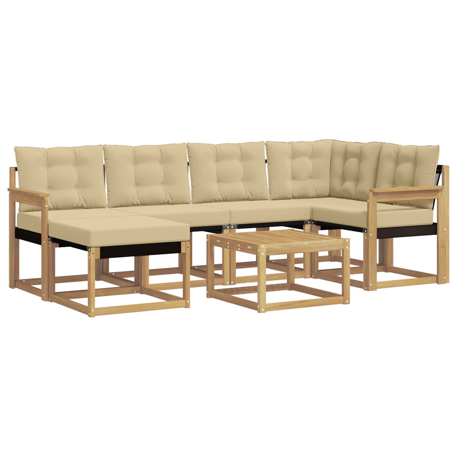 Set vanjskih sofa 7 kom. Bijela i bež