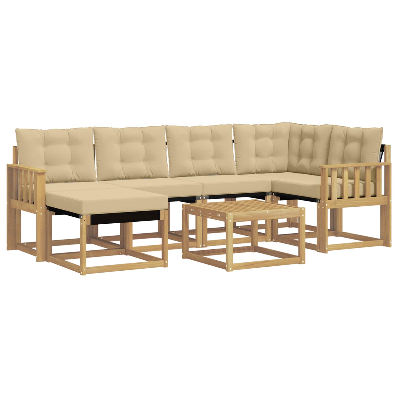 Set vanjskih sofa 7 kom. Bijela i bež