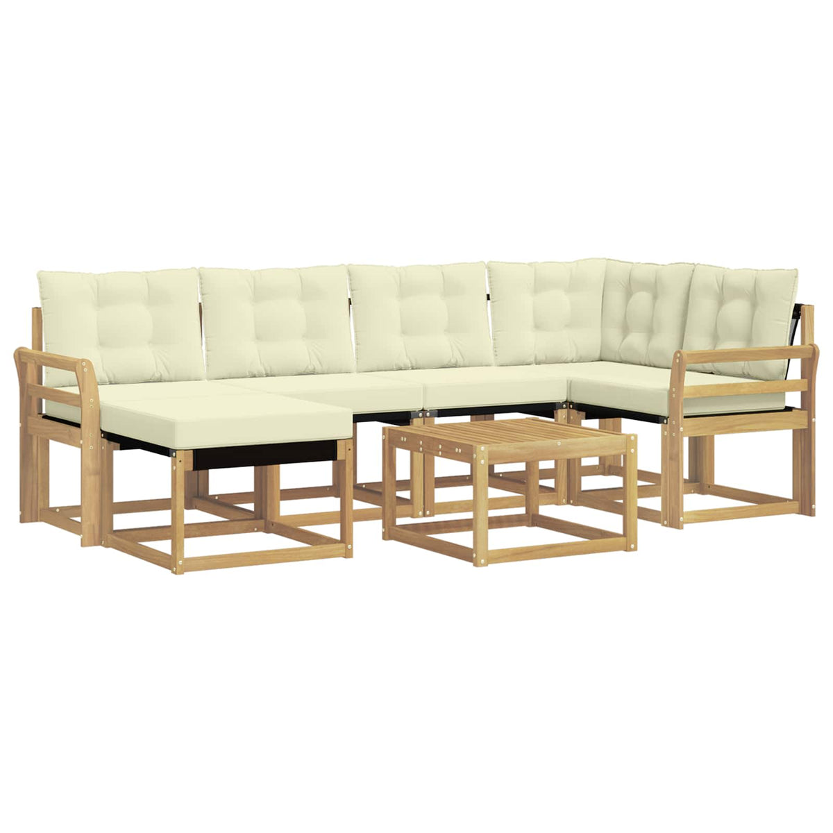 Set vanjskih sofa 7 kom. Bijela i krem