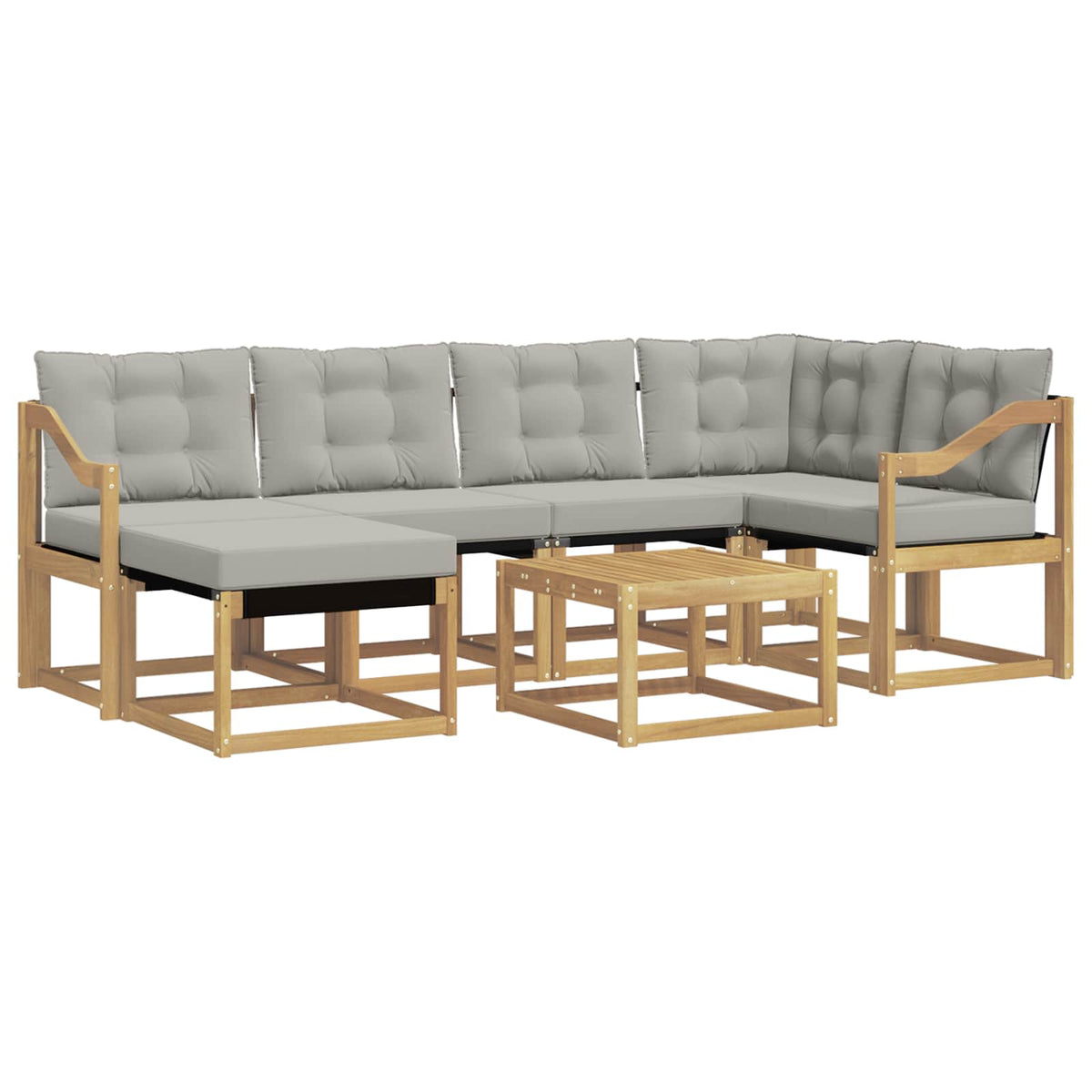 Set vanjskih sofa 7 kom. Bijela i svjetlosiva