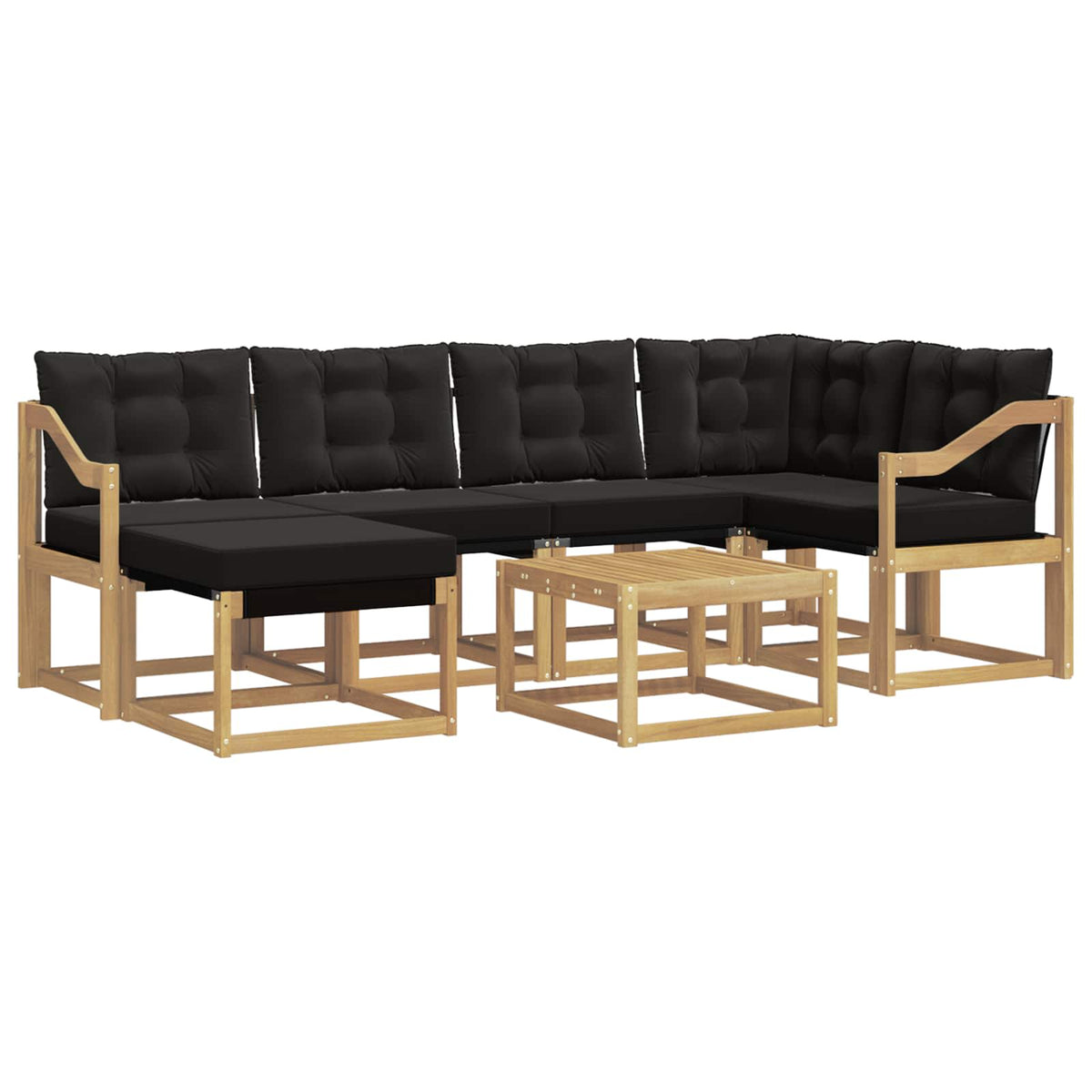 Set vanjskih sofa 7 kom. Bijela i crna