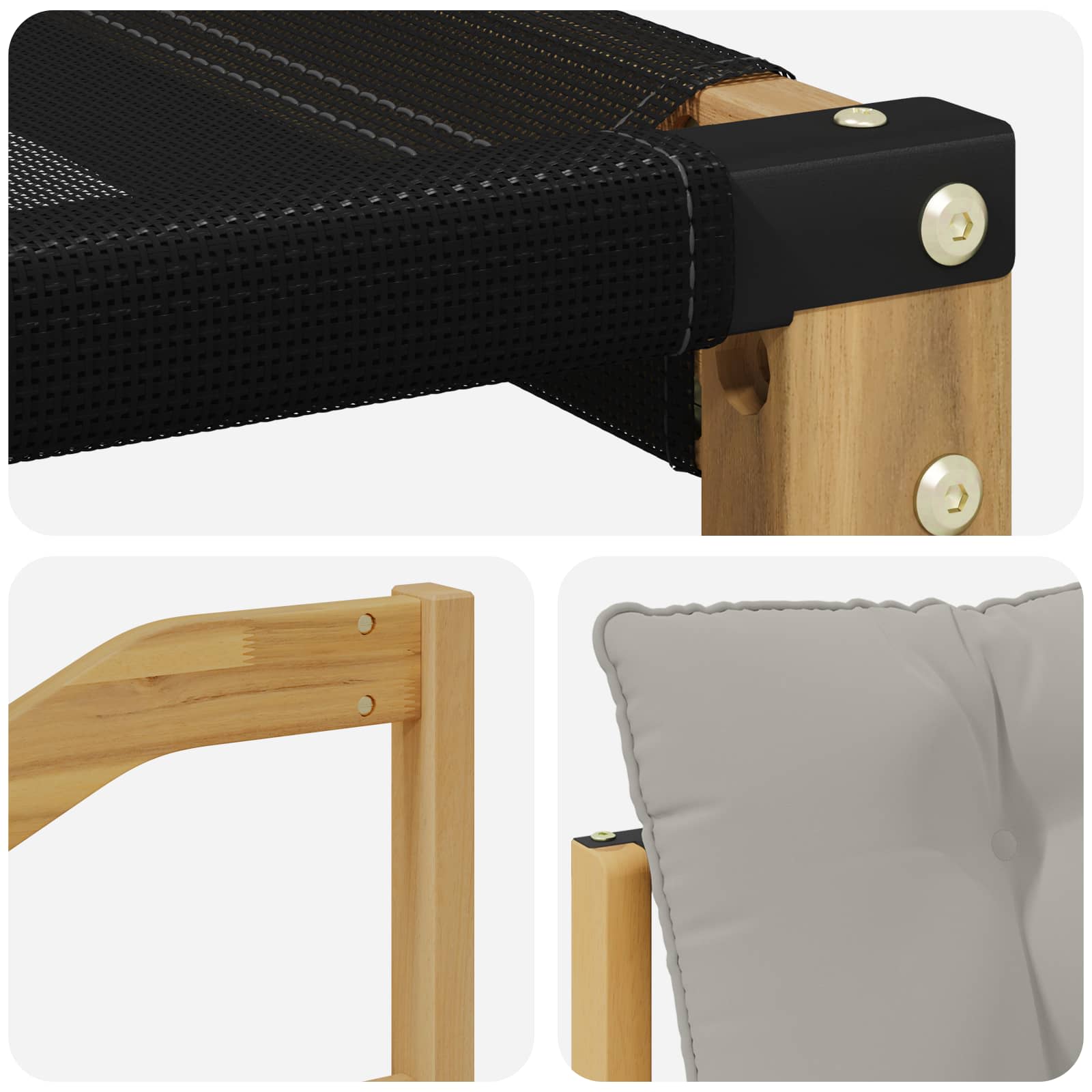Set vanjskih sofa 7 pcs Čvrsto drvo akacije i Textilene