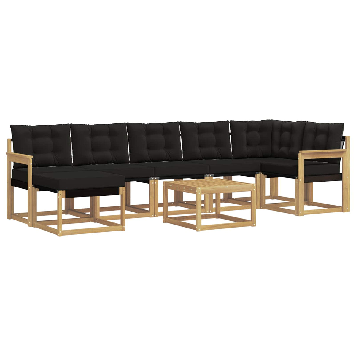 Set vanjskih sofa 8 kom. Bijela i crna