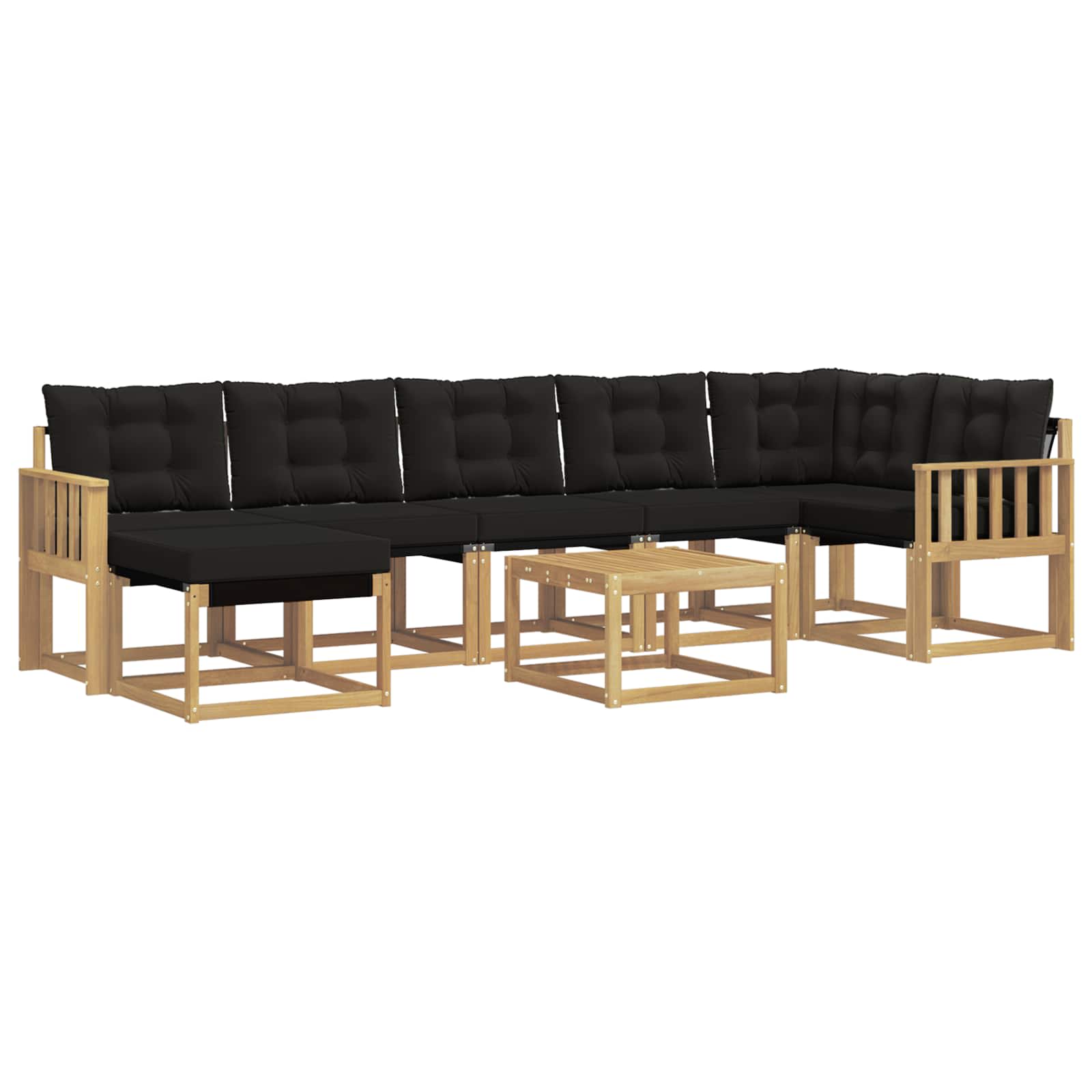 Set vanjskih sofa 8 kom. Bijela i crna