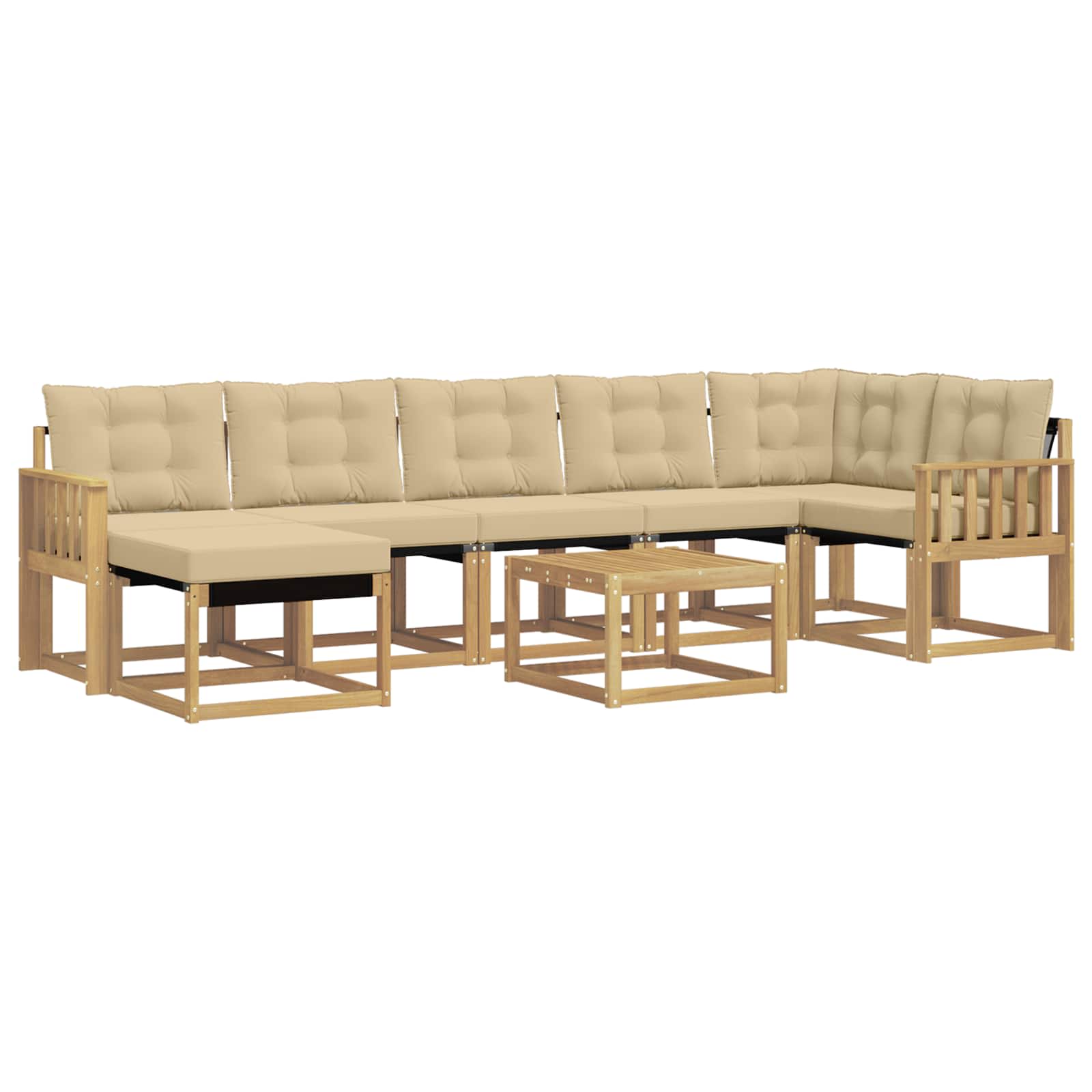 Set vanjskih sofa 8 kom. Bijela i bež