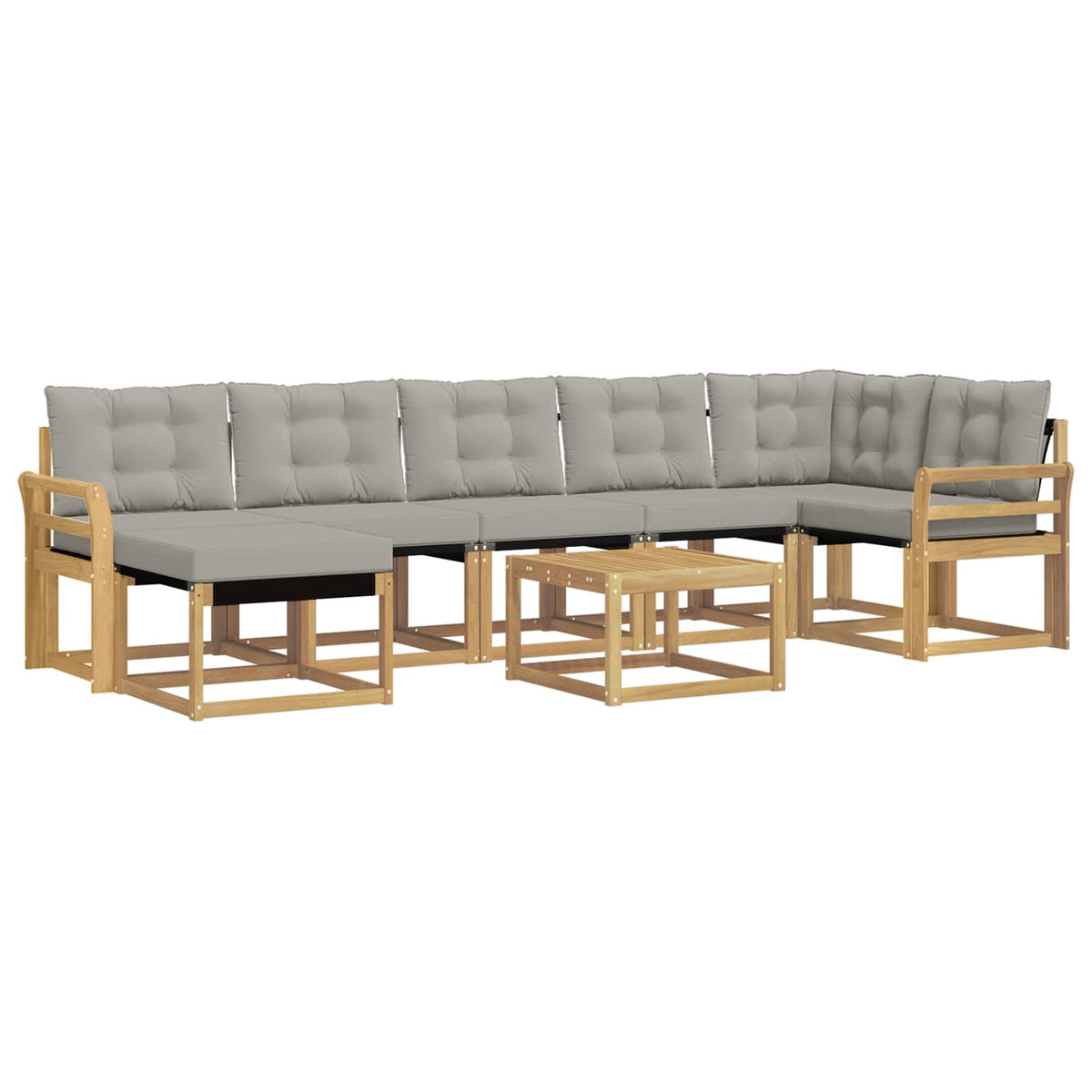 Set vanjskih sofa 8 kom. Bijela i svjetlosiva