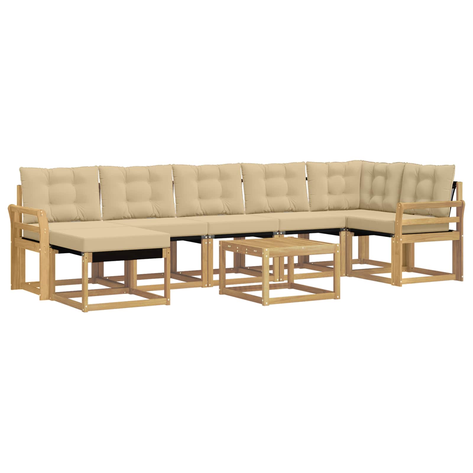 Set vanjskih sofa 8 kom. Bijela i bež