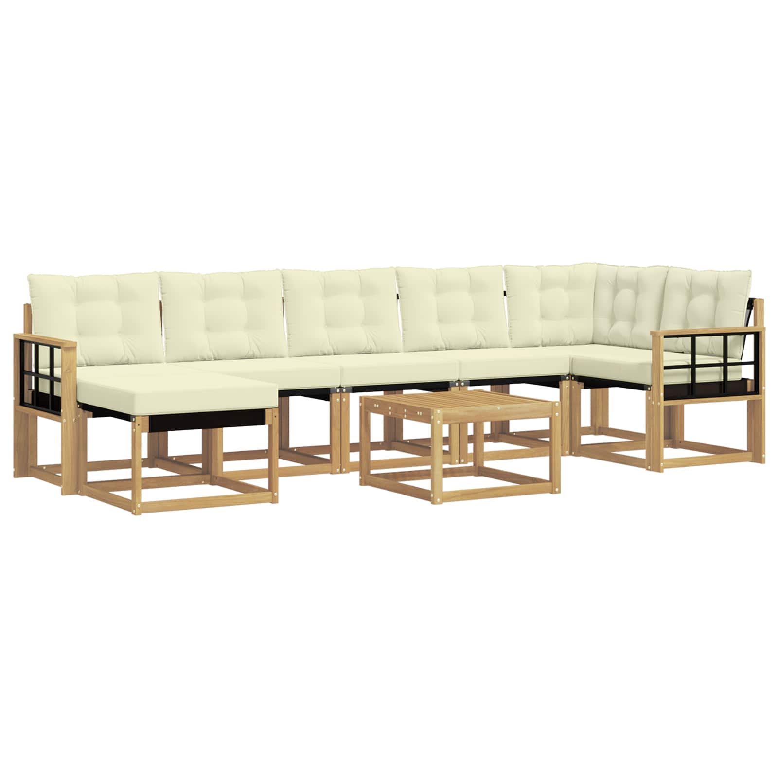 Set vanjskih sofa 8 kom. Bijela i krem