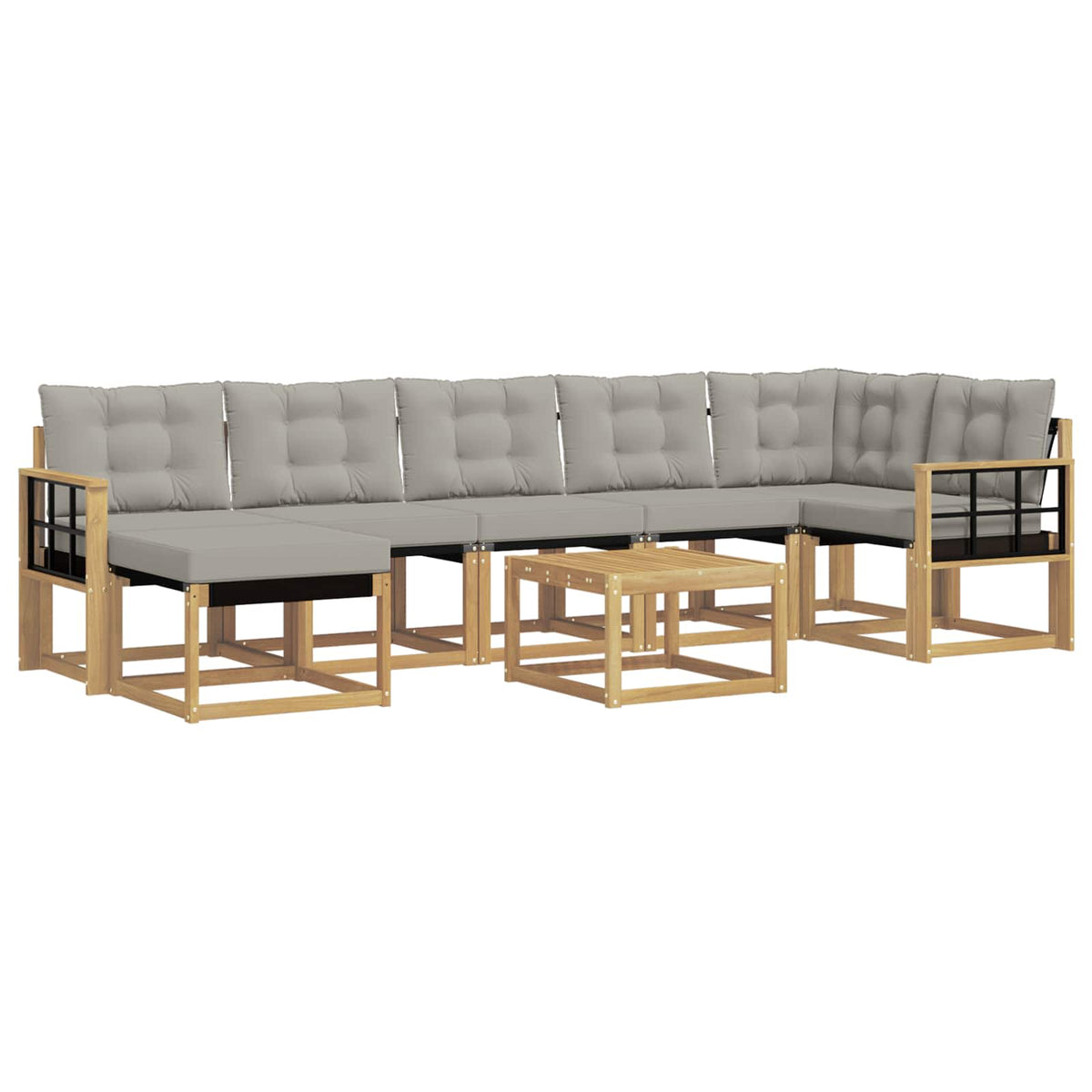 Set vanjskih sofa 8 kom. Bijela i svjetlosiva