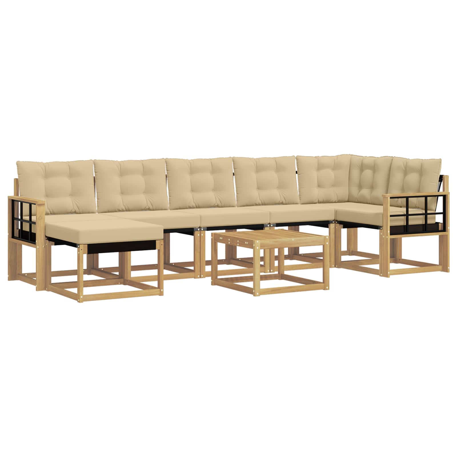 Set vanjskih sofa 8 kom. Bijela i bež