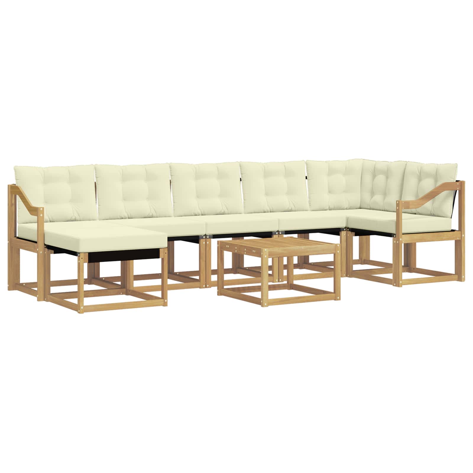 Set vanjskih sofa 8 kom. Bijela i krem