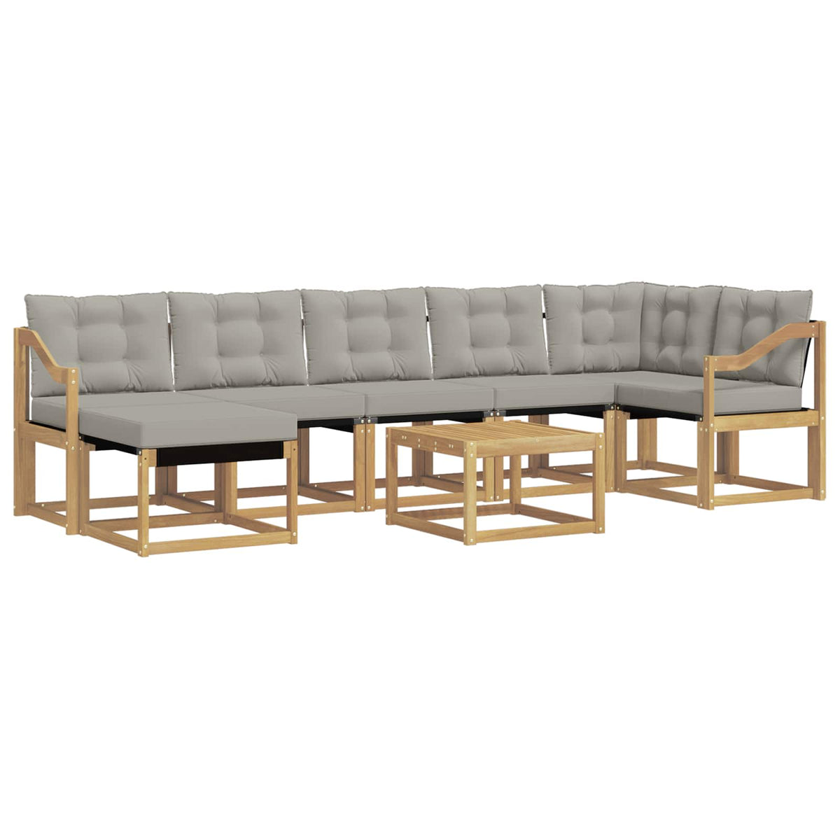 Set vanjskih sofa 8 kom. Bijela i svjetlosiva