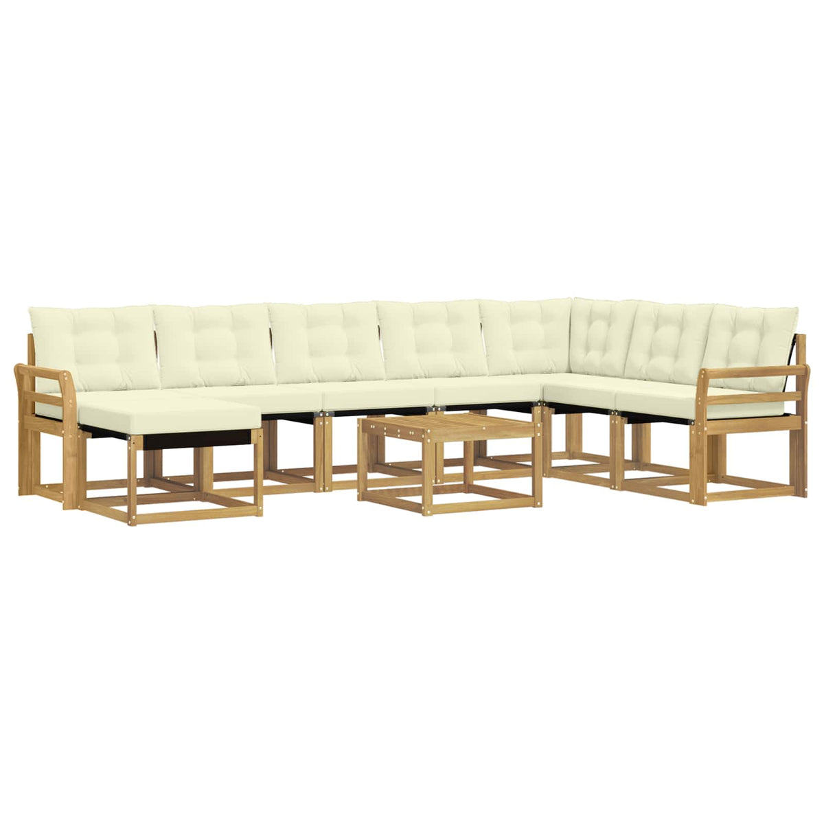 Set vanjskih sofa 9 kom. Bijela i krem