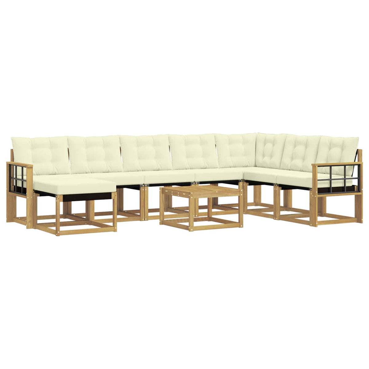 Set vanjskih sofa 9 kom. Bijela i krem