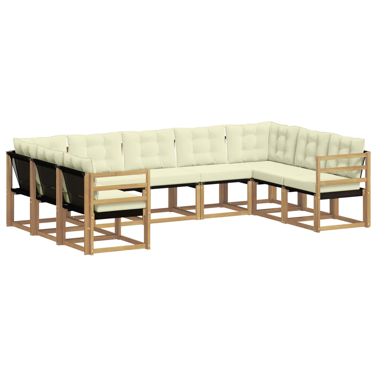 Set vanjskih sofa s jastukom 9 pcs Bijela i krem