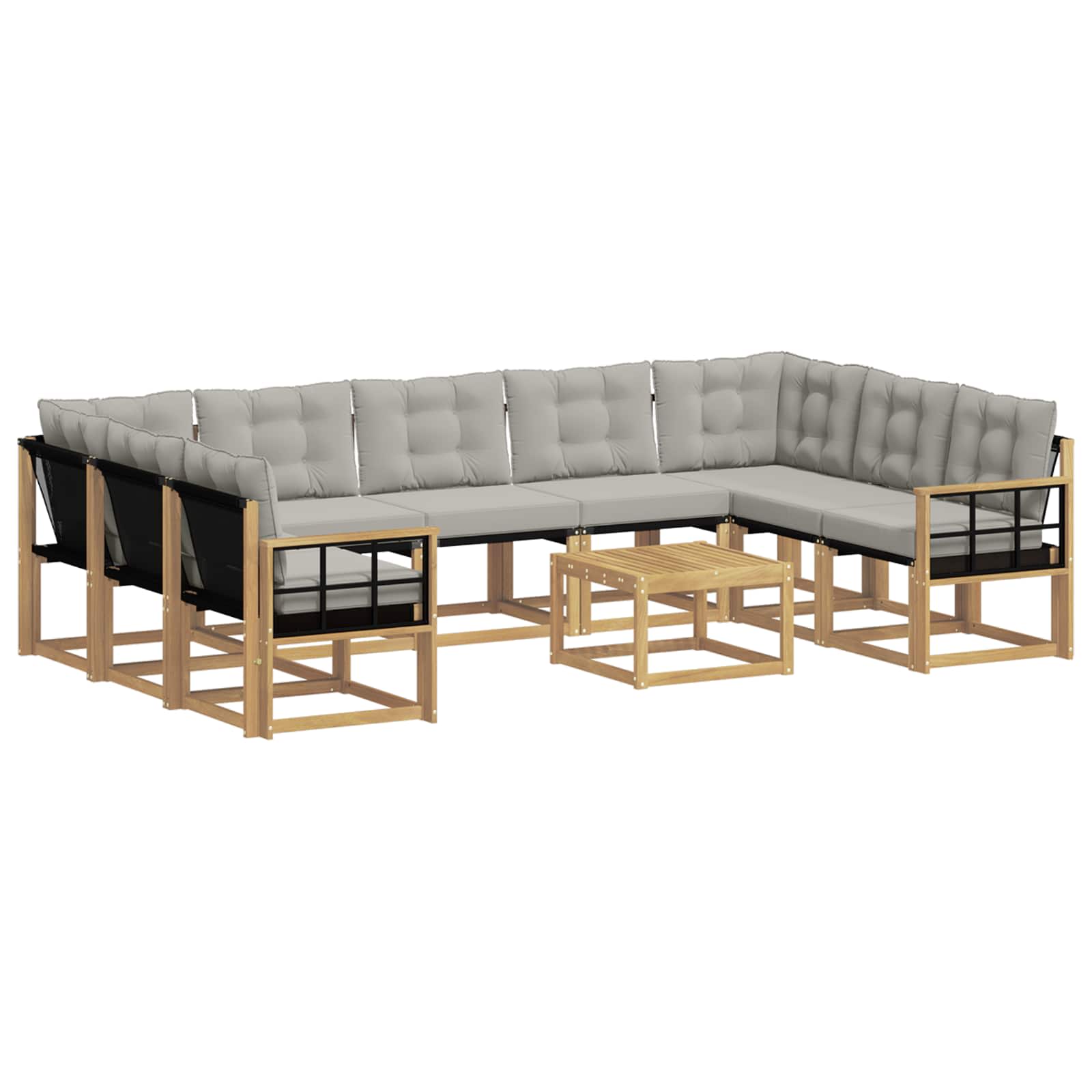 Set vanjskih sofa s jastukom 10 pcs Bijela i svjetlosiva