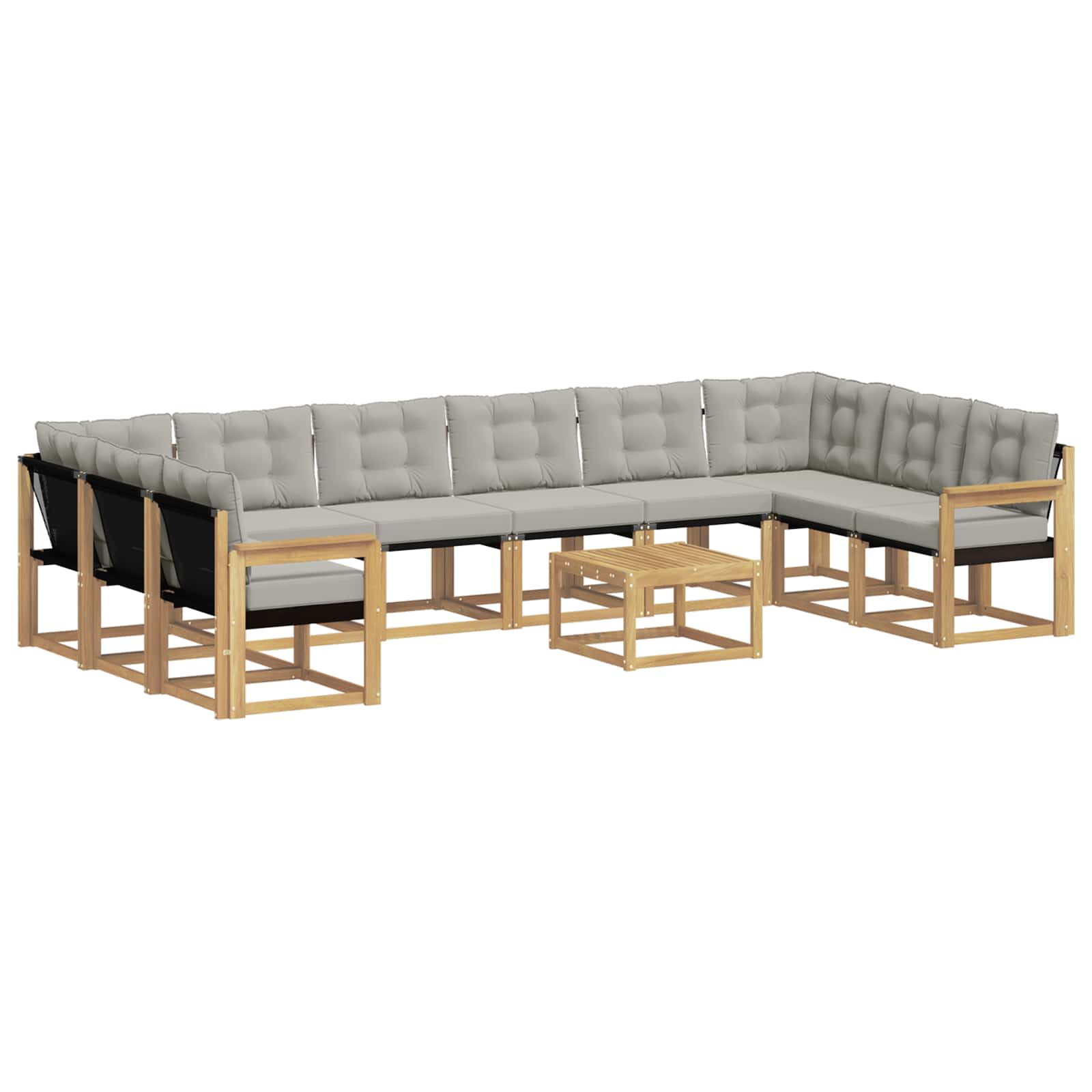 Set vanjskih sofa s jastukom 11 pcs Bijela i svjetlosiva