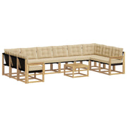 Set vanjskih sofa 11 kom. Bijela i bež