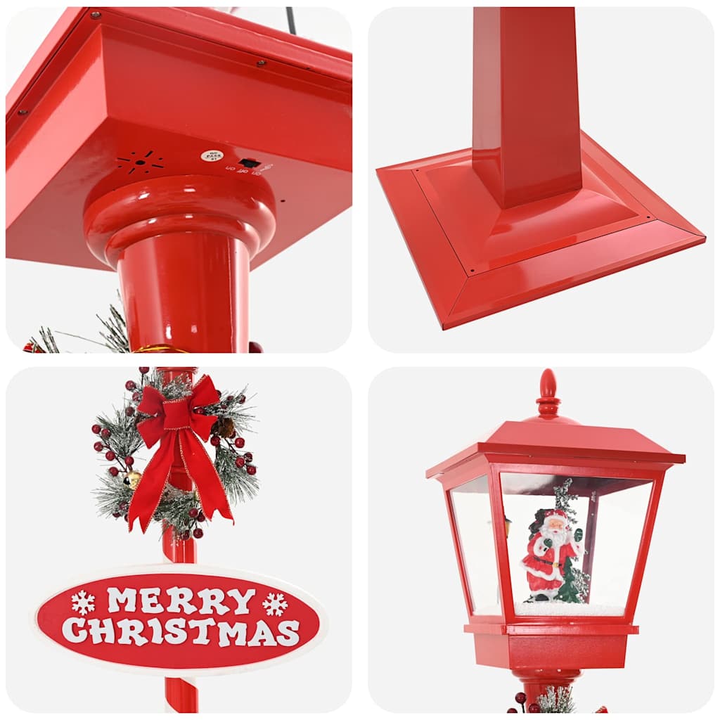Božićna ulična lampa s lampionom Crvena 40,5x40,5x180cm