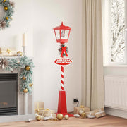Božićna ulična lampa s lampionom Crvena 40,5x40,5x180cm
