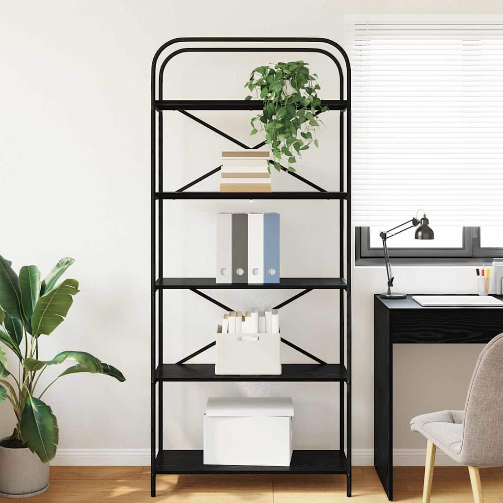 Polica Crni hrast 80 x 30 x 183 cm Konstruirano drvo
