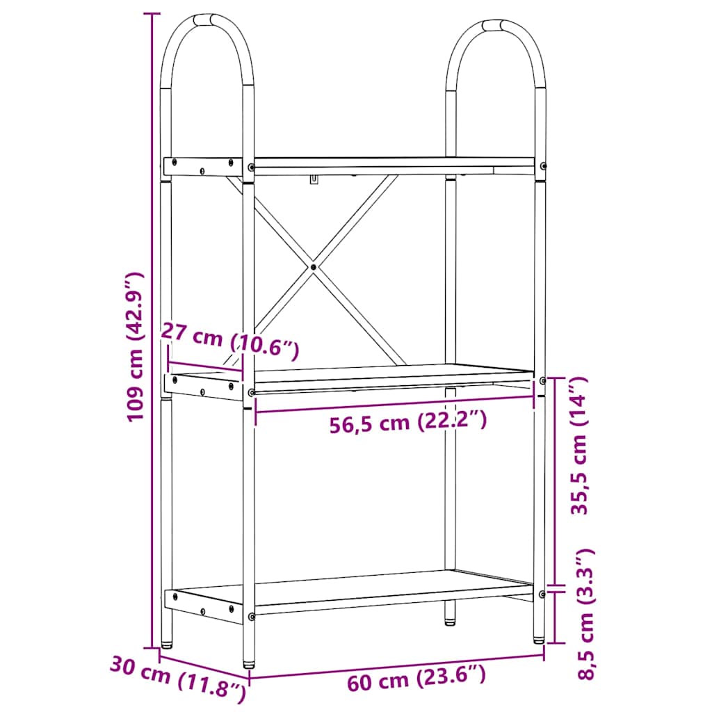 Polica Staro drvo 60 x 30 x 109 cm Konstruirano drvo