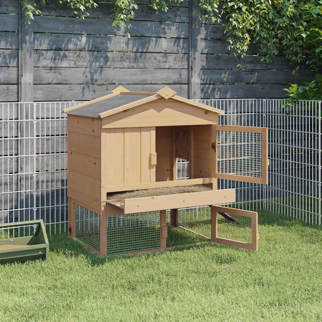 Kokošinjac Smeđa 75 x 60 x 89 cm Čvrsto borovo drvo