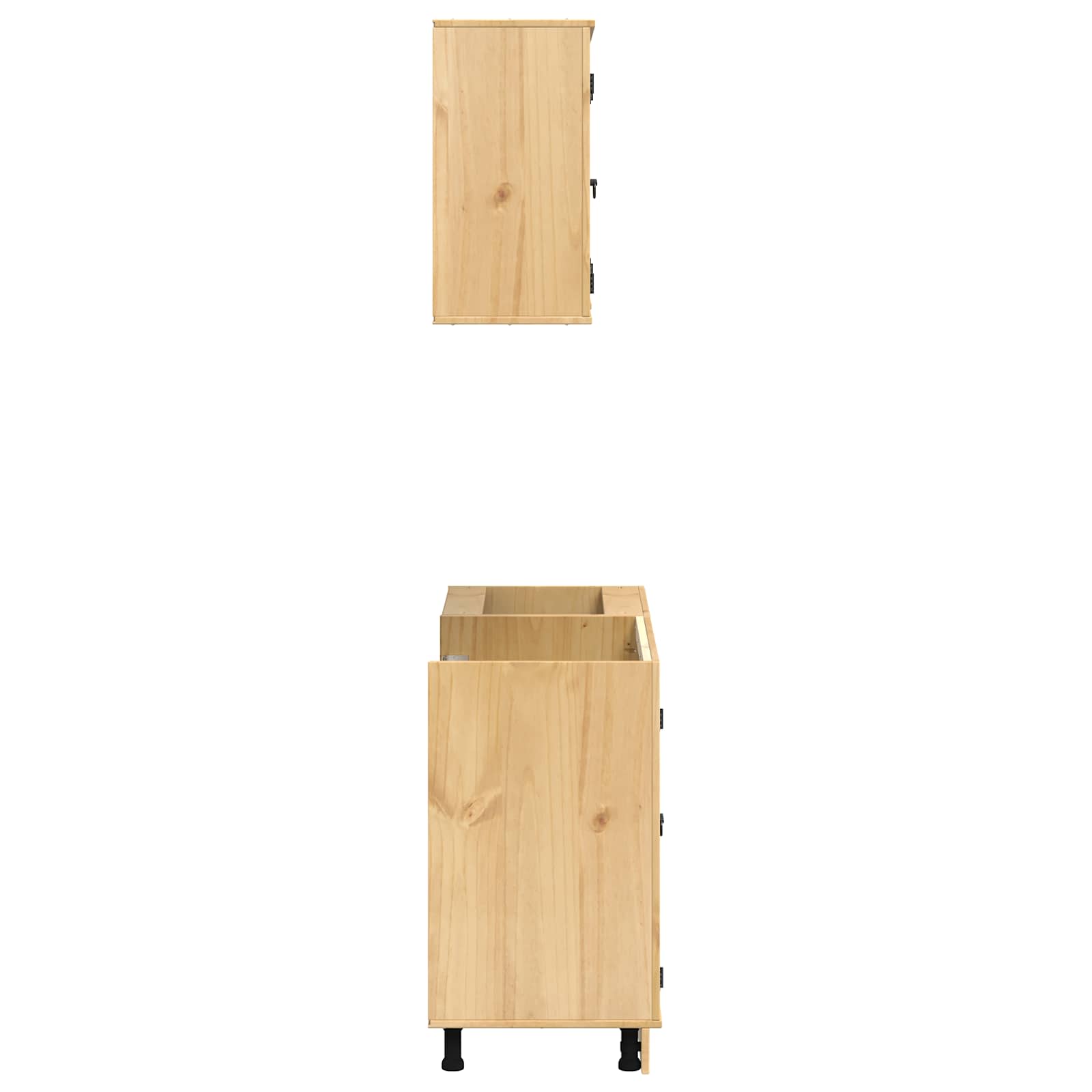 Cabinet s policom SKI 4 pcs Medeno Smeđa Čvrsto borovo drvo