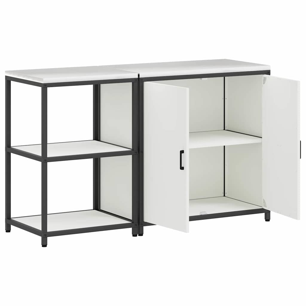 Kuhinjski set za pohranu HATTEM 2 pcs Bijela Čelična vrata
