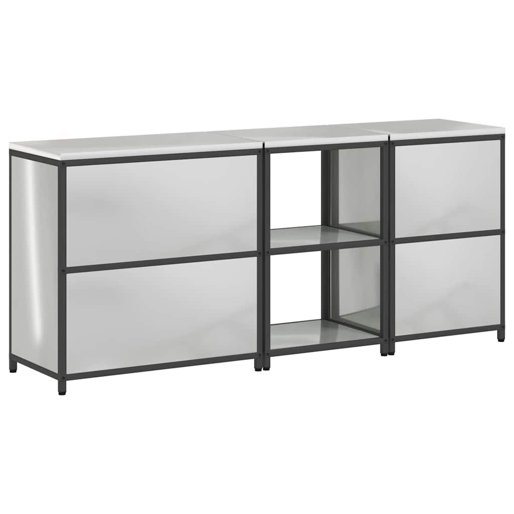 Kuhinjski set za pohranu s policom 3 pcs Srebrno Cinkani čelik