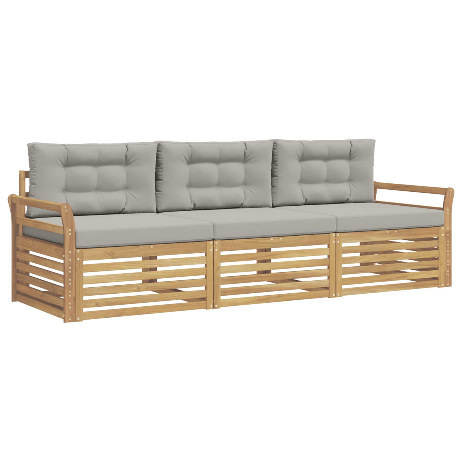 Set vanjskih sofa 3 kom. Bijela i svjetlosiva