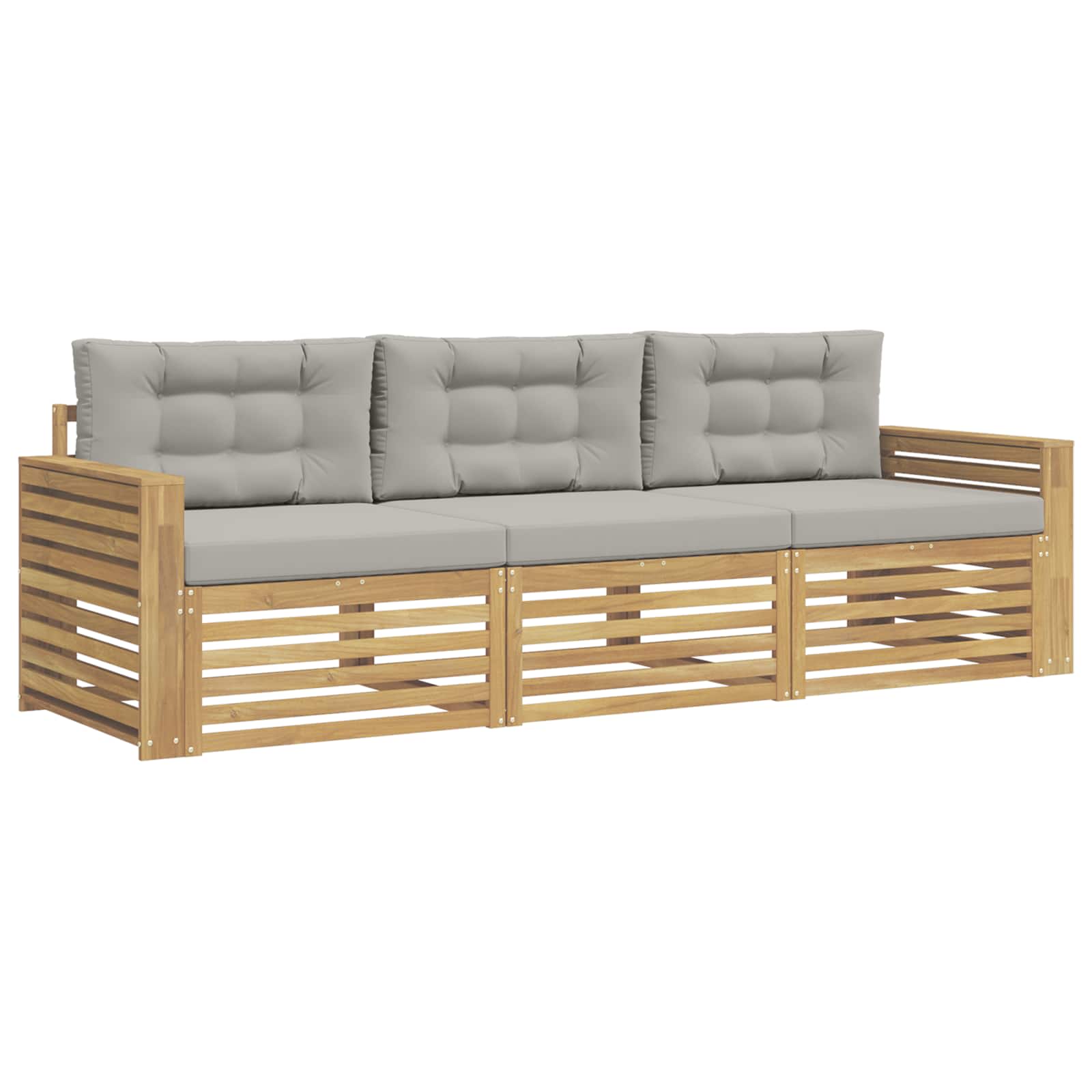 Set vanjskih sofa 3 kom. Bijela i svjetlosiva