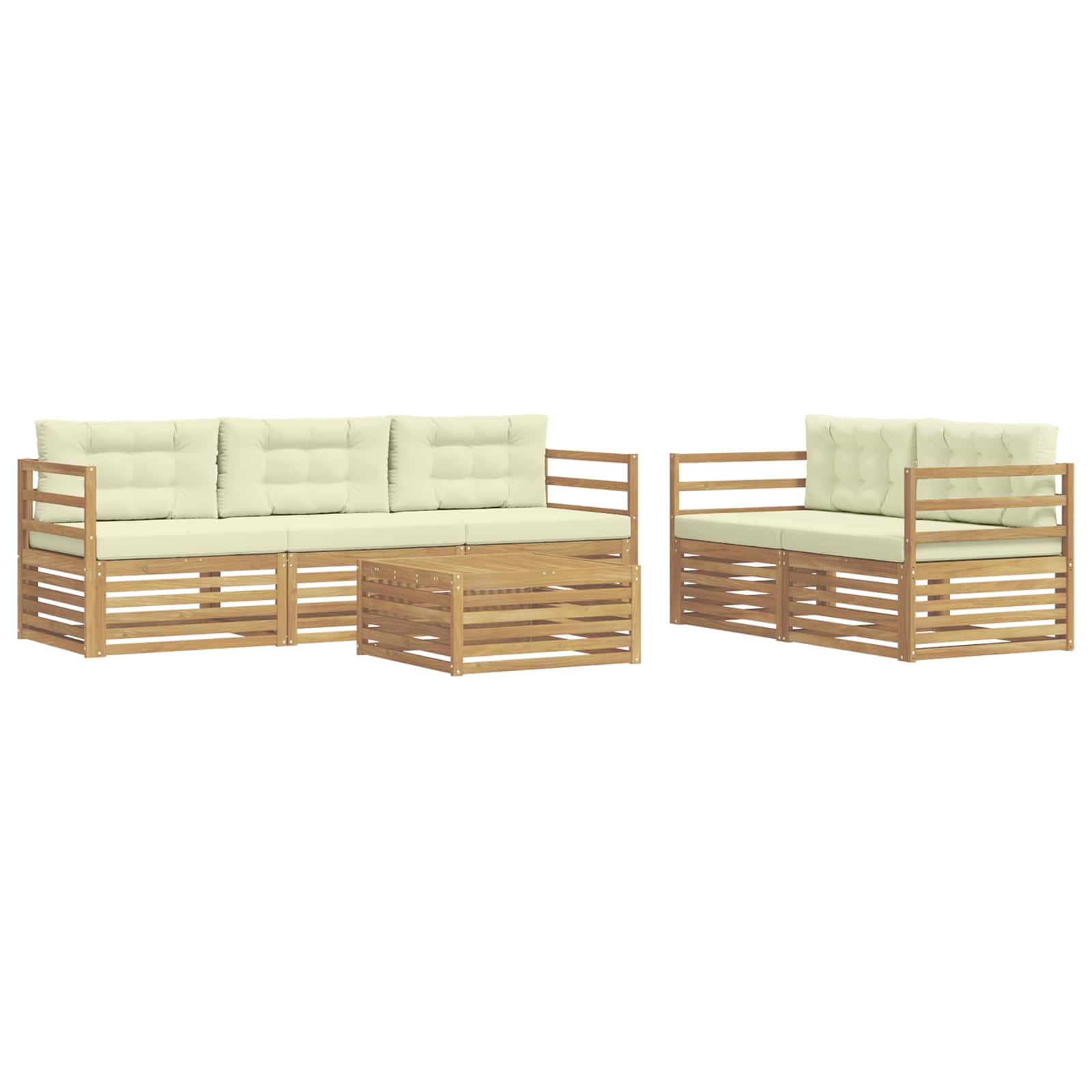 Set vanjskih sofa 6 pcs Bijela i krem
