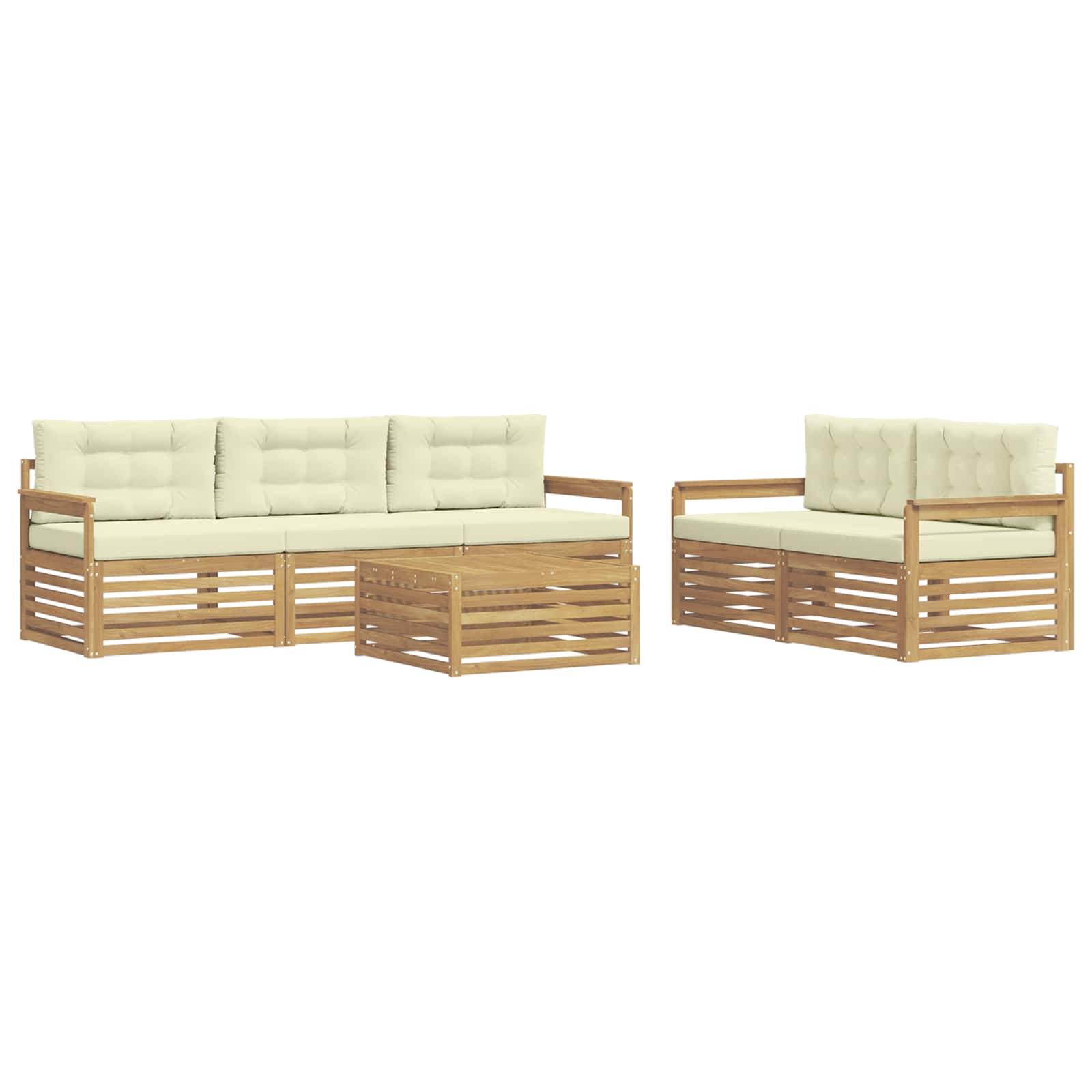 Set vanjskih sofa 6 pcs Bijela i krem