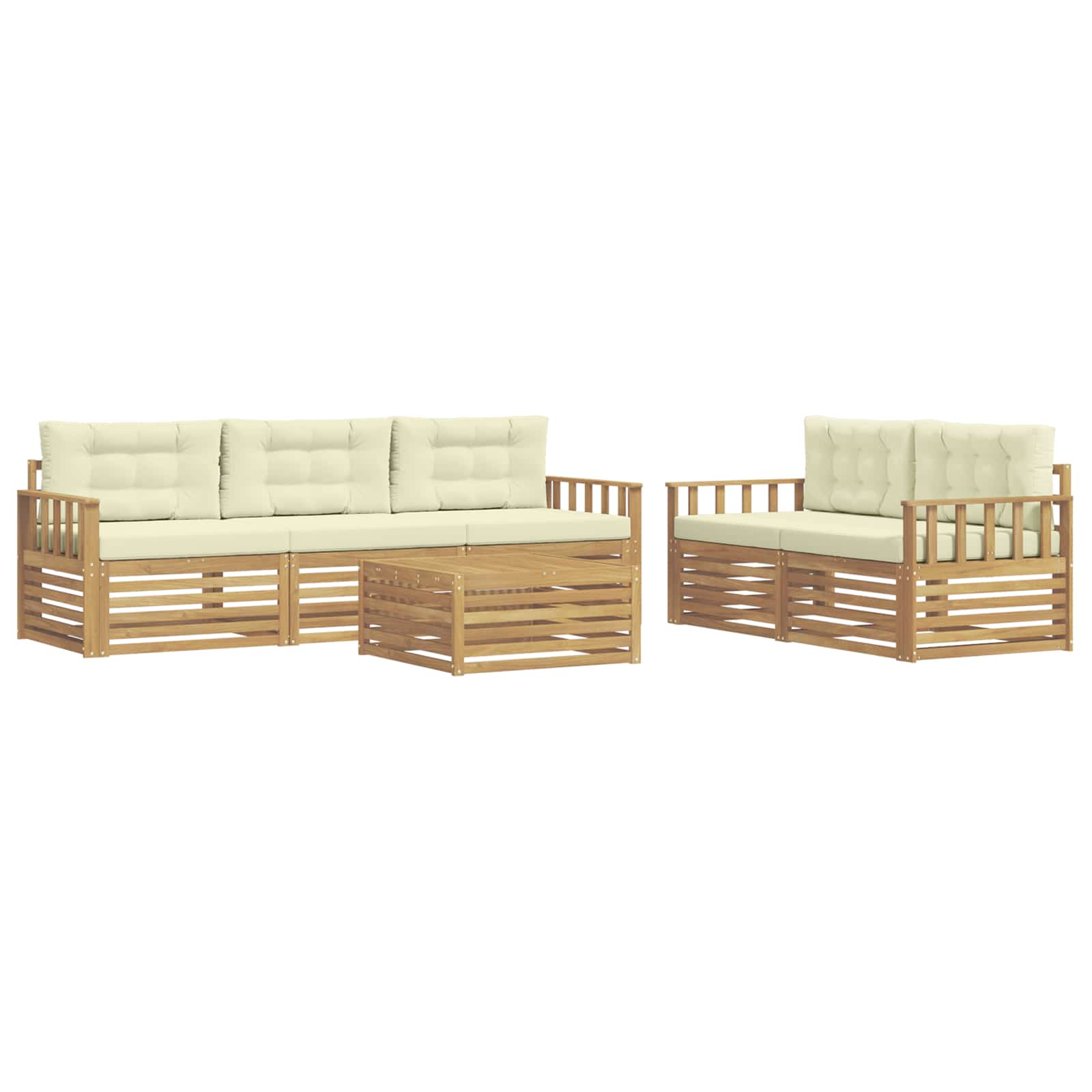 Set vanjskih sofa 6 pcs Bijela i krem
