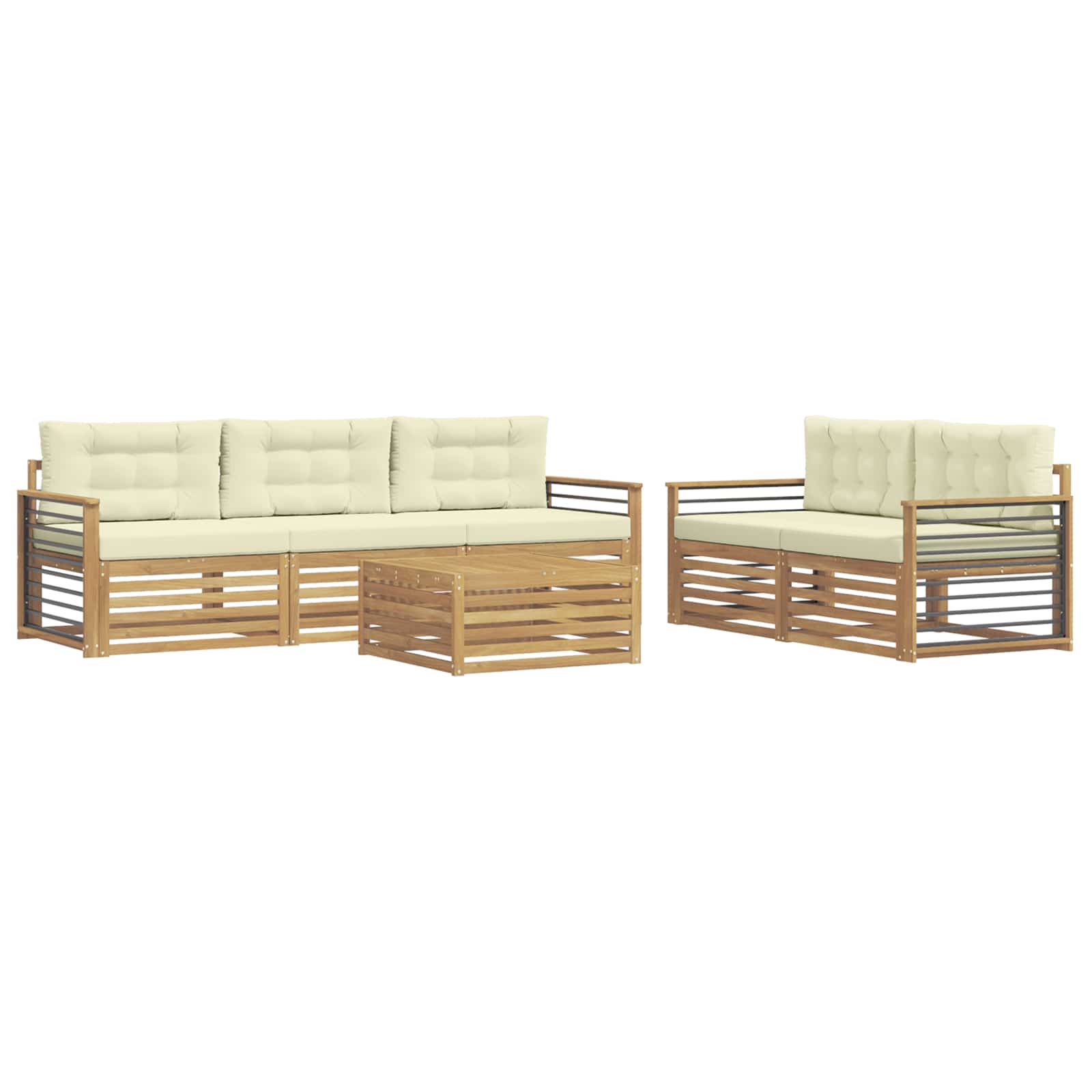 Set vanjskih sofa 6 pcs Bijela i krem