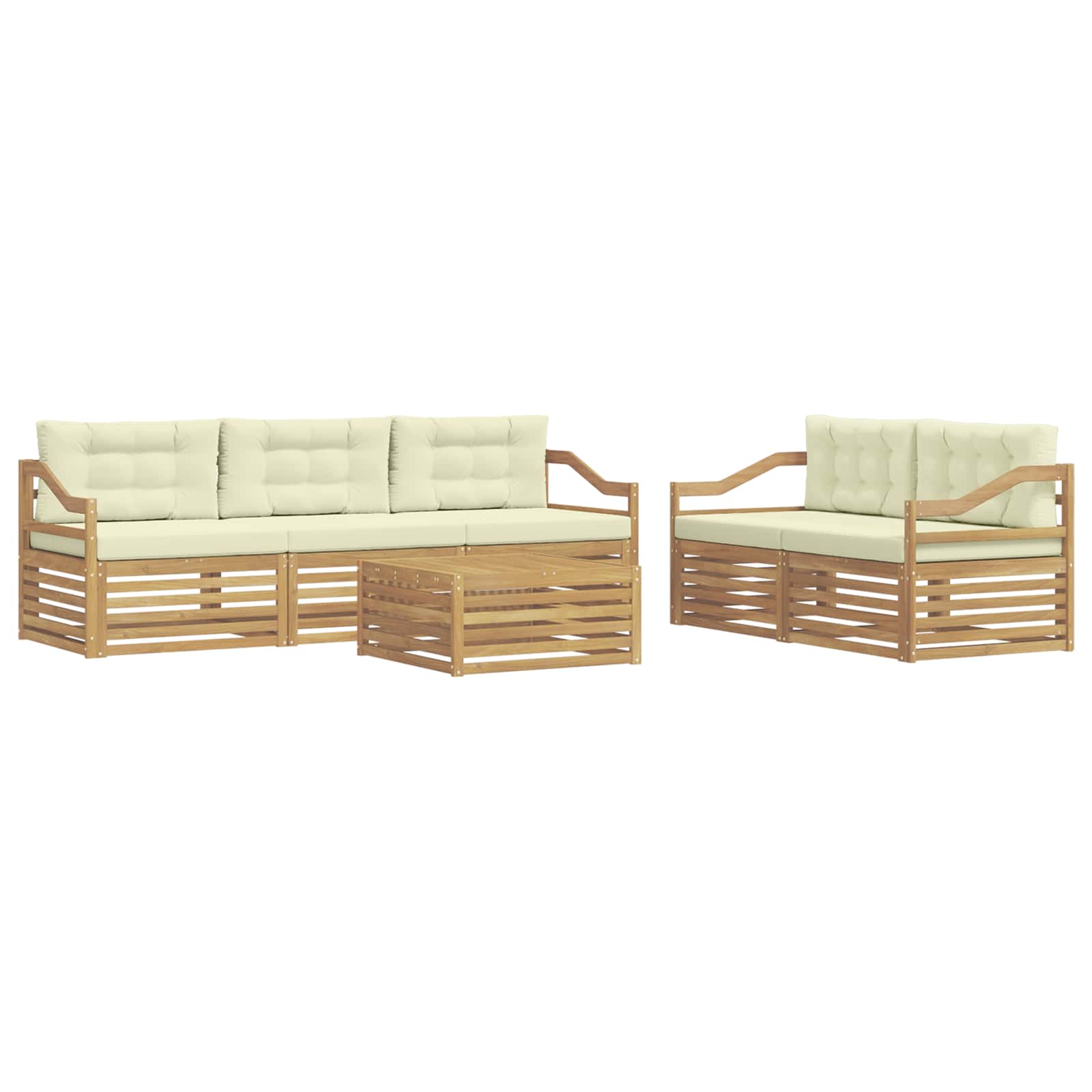 Set vanjskih sofa 6 pcs Bijela i krem