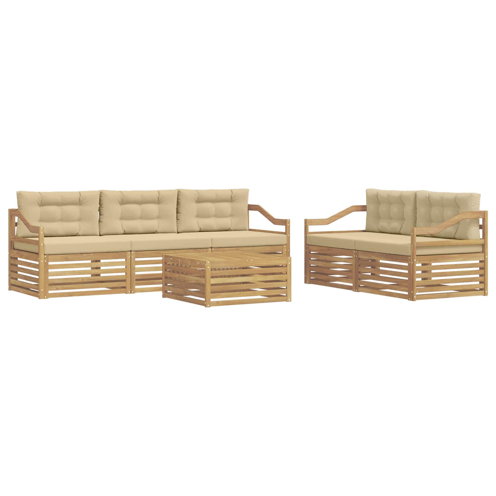 Set vanjskih sofa 6 pcs Bijela i bež
