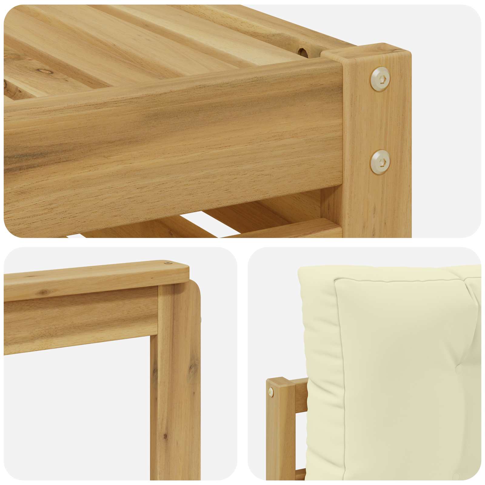 Set vanjskih sofa s jastukom 7 pcs Bijela i krem Poliester