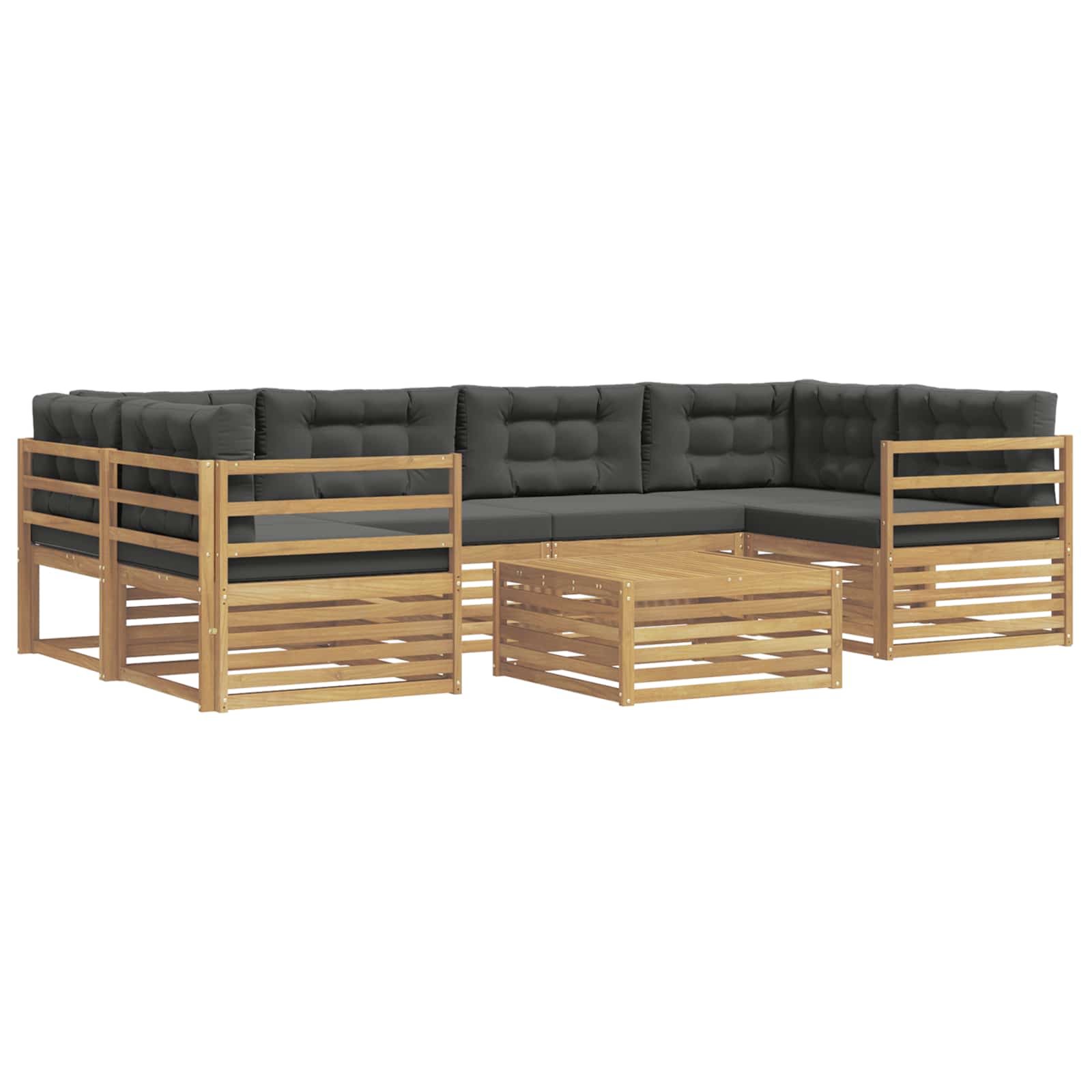 Set vanjskih sofa s jastukom 7 pcs Bijela i antracit Poliester