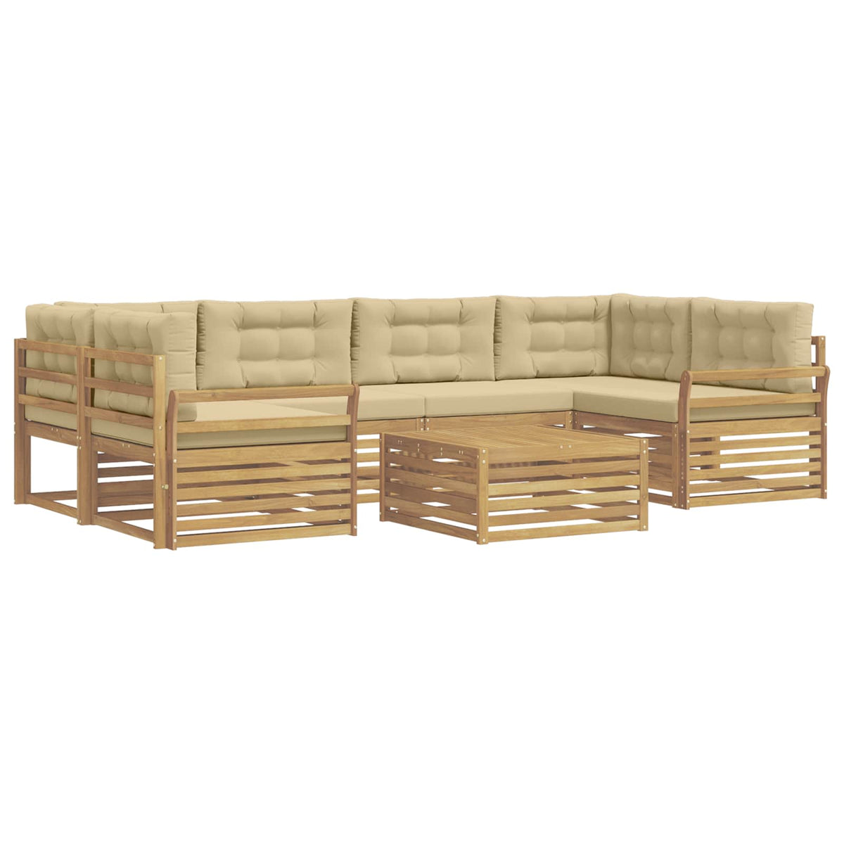 Set vanjskih sofa 7 kom. Bijela i bež