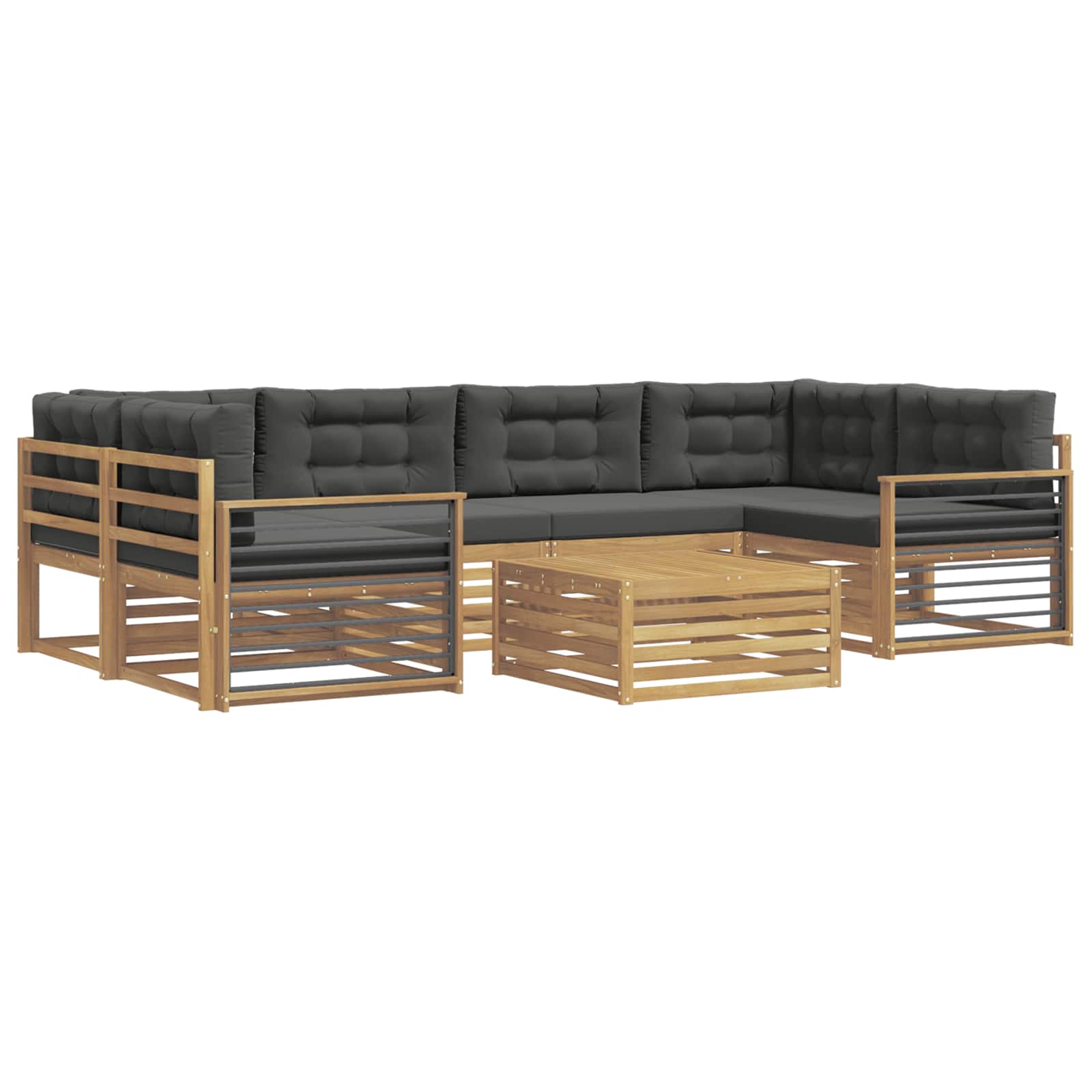 Set vanjskih sofa s jastukom 7 pcs Bijela i antracit Poliester